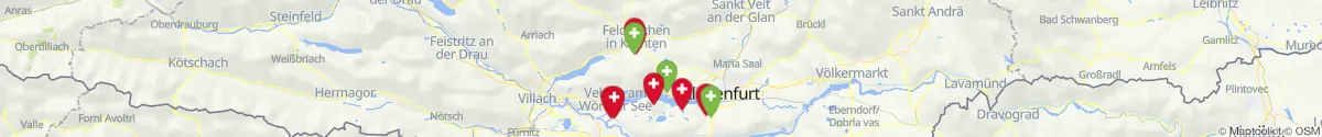 Kartenansicht für Apotheken-Notdienste in der Nähe von Pörtschach am Wörther See (Klagenfurt  (Land), Kärnten)